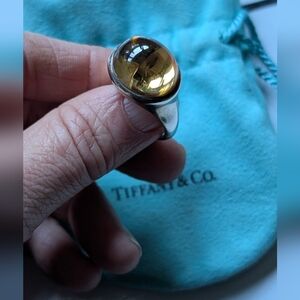 Tiffany & Co Peretti Citrine & Silver Cabochon Ring